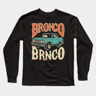 Retro 1987-1991 Ford Bronco w/Tires Long Sleeve T-Shirt